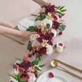 thumbnail image 2 of Artificial Floral Swag Wedding Arch Flowers Wall Decor for Arch Garden Background Red, 2 of 9