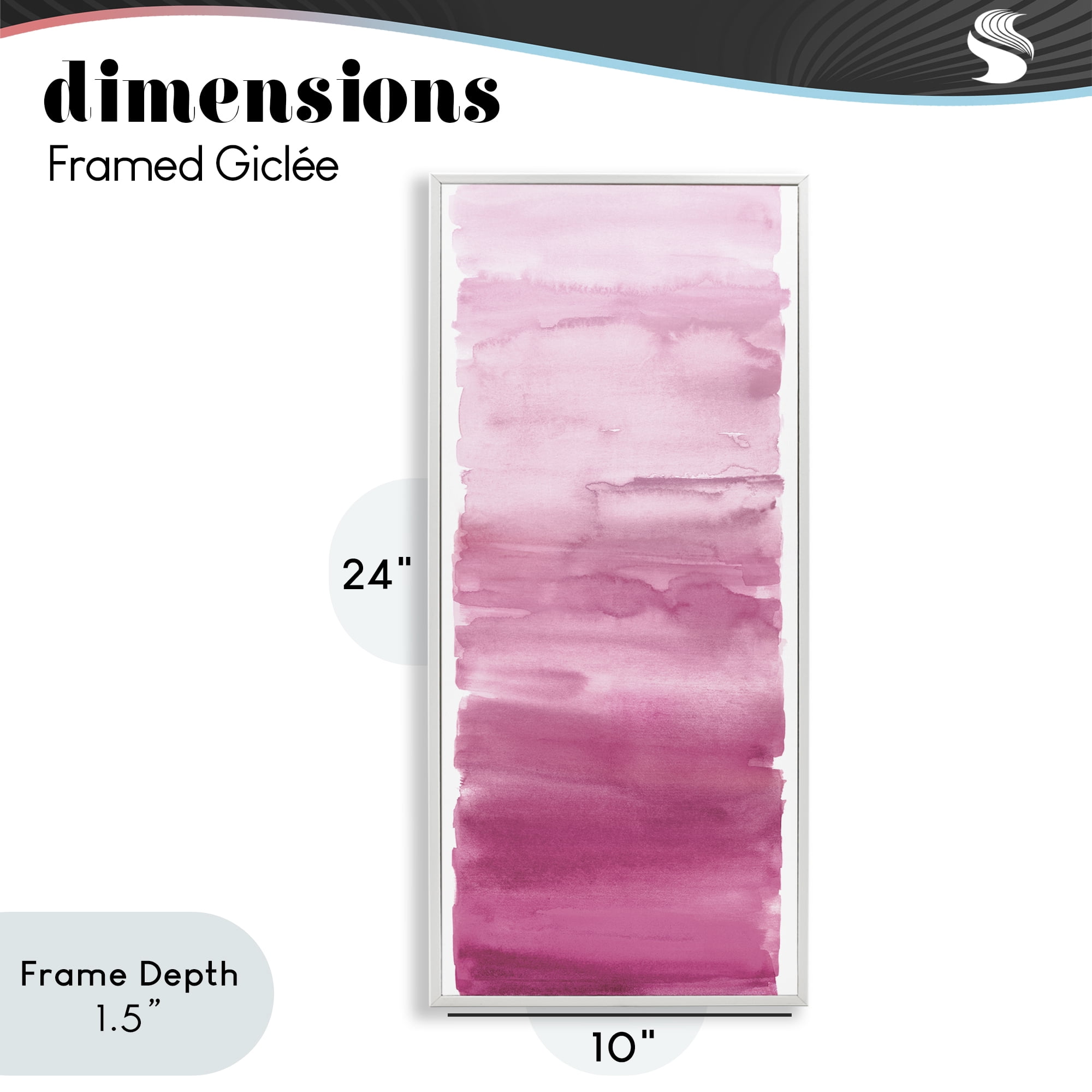 Stupell Industries Blush Blend Gradient White Framed Giclee Art, design by Allie Corbin