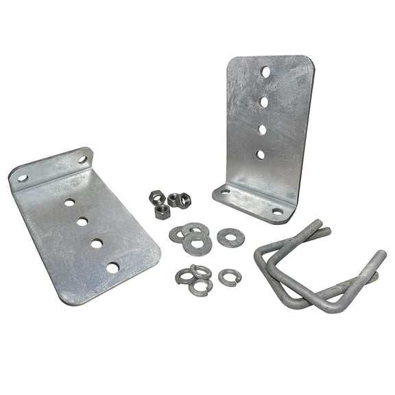 2 Pack - 8" Galvanized L-Type Bunk Bracket Kit for Boat Trailer, fits 3x3 Cross Members, Heavy Duty