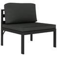 thumbnail image 3 of vidaXL 3 Piece Patio Lounge Set with Cushions Aluminum Anthracite, 3 of 4