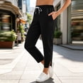 thumbnail image 2 of RQYYD Lounge Pants for Women High Waist Drawstring Elastic Waistband Straight Leg Side Pockets Ankle Length Casual, 2 of 9