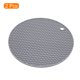 thumbnail image 3 of Silicona Salvamanteles Esteras 2uds, Redondo Caliente Sartenes Almohadillas Caliente Olla Soporte, Calor Resistente Panal Secado Estera para Cocina Encimera Mesa - Claro Gris, 3 of 5