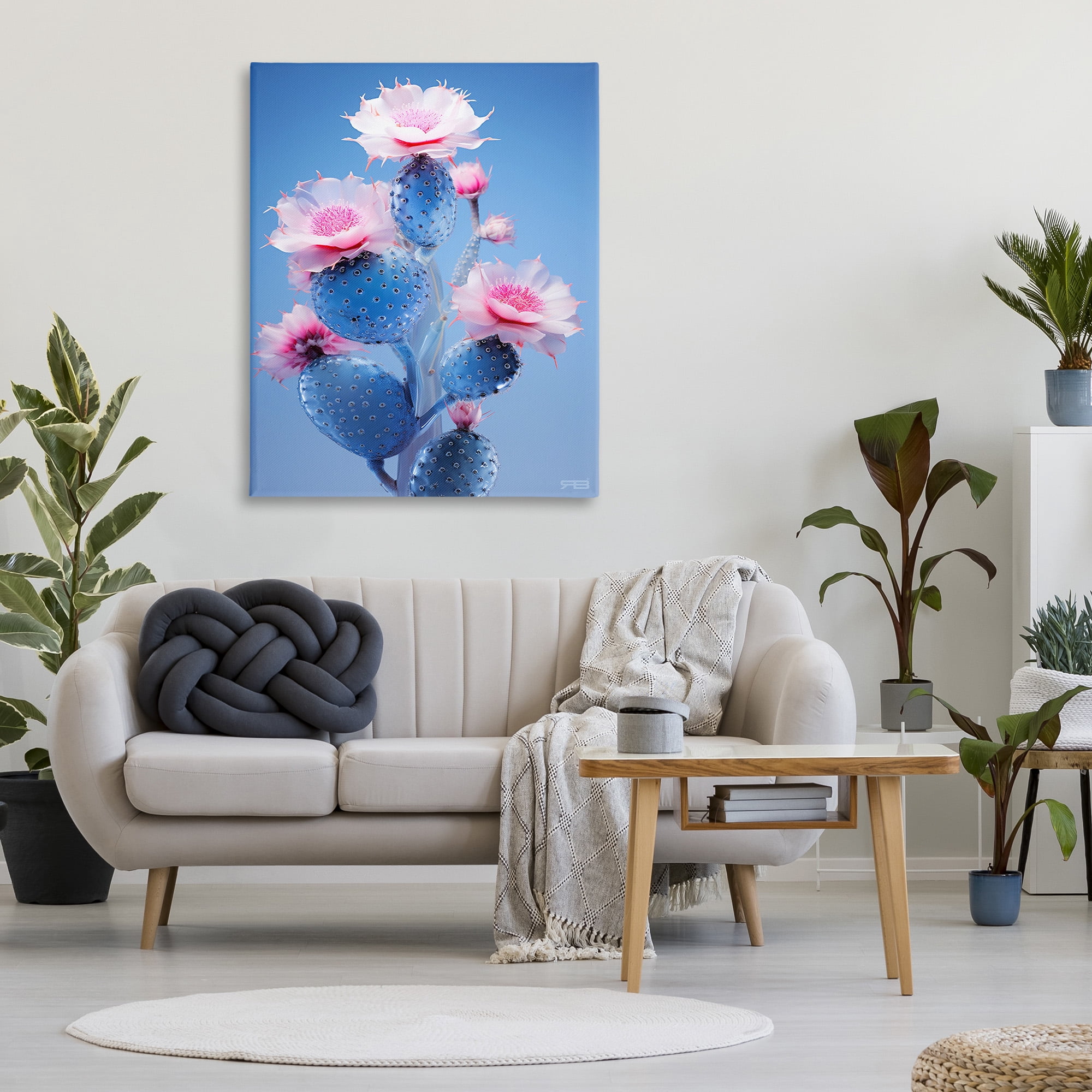 Stupell Industries Prickly Cactus Flowers Botanical & Floral Painting Gallery Wrapped Canvas Art Print Wall Art, 36 x 48