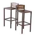 thumbnail image 2 of Milos Outdoor Wood Barstools (Set of 2) - Modern Industrial Style - Patio Bar Seating - Durable Metal Frame - Weather Resistant, 2 of 9