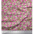 thumbnail image 1 of Soimoi Georgette Viscose Fabric Dot,Stripe & Bird Printed Fabric 1 Yard 42 Inch Wide, 1 of 1