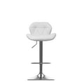 thumbnail image 4 of CorLiving Mateo Faux Leather Geometric Tufted Adjustable Height Indoor Swivel Bar Stools Set of 2, 4 of 6