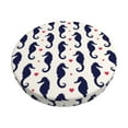 thumbnail image 6 of Uemuo Seahorses and Hearts Pattern Round Bar Stool Seat Covers Washable Stool Cushion Slipcover Elastic Bar Chair Covers-12 inch, 6 of 7