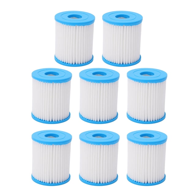 8 cartuchos de filtro de piscina de poliéster reutilizables de alta resistencia y alta capacidad de filtración.