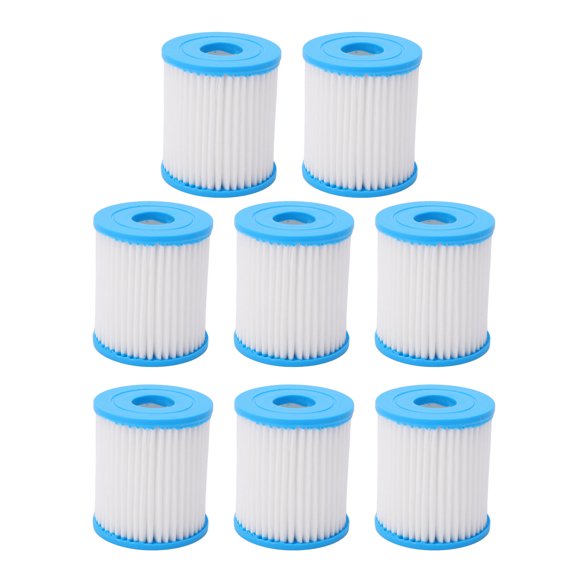 8 cartuchos de filtro de piscina de poliéster reutilizables de alta resistencia y alta capacidad de filtración.