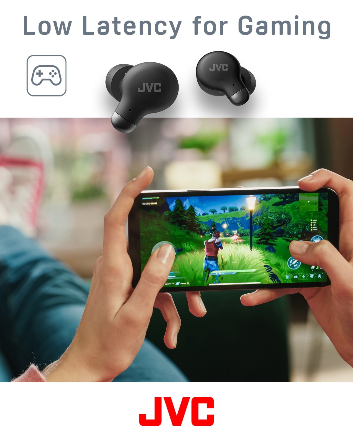 JVC Active Noise Cancelling True Wireless Earbuds - Bluetooth 5.3 with ANC - Comfortable Fit with S/M/L Silicon & Memory Foam Earpieces - IPX4 Water Resistant - 28 Hrs Playback - Compact Charging Cas