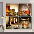 thumbnail image 2 of kitchen Wall Decor Canvas Art Still life wine glass Wall Art Decor Ready to Hang for Home Decoration bedroom dining room pub wall mural Artwork 16" x 16" 4 Pieces Framed Canvas posters Prints Painting, 2 of 6