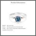 thumbnail image 5 of Gem Stone King 925 Silver and 10K Yellow Gold Persian Blue Cushion Moissanite Engagement Ring for Women (1.00 Cttw, Available in Size 5, 6, 7, 8, 9), 5 of 5