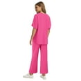 thumbnail image 6 of Ronuti Two Piece Sets for Women Summer Outfits Oversized Wide Leg Crop Pants Lounge Sets Airport Beach Vacation Clothes, 6 of 9