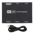 thumbnail image 1 of DisplayPort Splitter 1x3 8K 30Hz 4K 144Hz Triple MST SST Hub 1 in 3 out DP Splitter for Home Theater School Hotel, 1 of 4