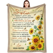 Sister Gifts Blanket 60"X50", Sisters Gifts from Sister, Birthday Gifts for Sister, Big Sister Gift, Best Sister Ever Gifts, Gifts for Sisters from Sisters Adult, to My Sister Throw Blanket