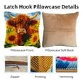 thumbnail image 3 of DIY Latch Hook Pillow Kits Cute Brown Highland Cow and Sunflowers Printed Pillowcase Crochet Yarns Hooking Handmade Pillow Cover Cushion for Home Sofa Decoration 17x17inch-1, 3 of 7