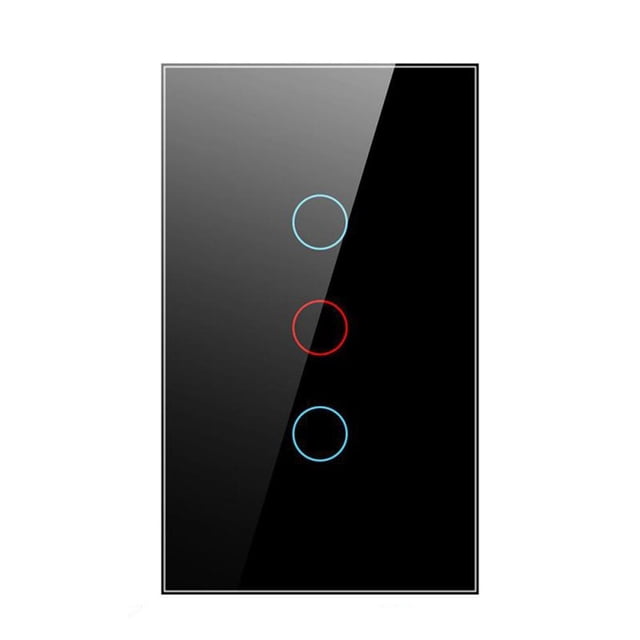 Panel De Interruptor De Luz Wifi, Trabajo De Vidrio Con O Sin Cable Neutro, Interruptor Inteligente De 1/2/3 Gang Us Compatible Con Google Home Echo sonducket EL017469-04