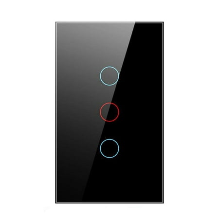 

WiFi Light Switch Panel Glass Work With Or No Neutral Wire 1/2/3 Gang US Smart Switch Compabile for Google Home Echo