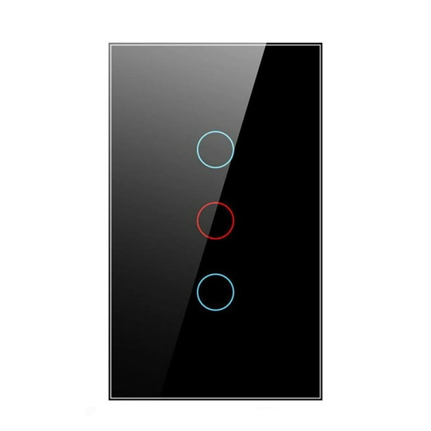 Panel De Interruptor De Luz Wifi, Trabajo De Vidrio Con O Sin Cable Neutro, Interruptor Inteligente De 1/2/3 Gang Us Compatible Con Google Home Echo Minnieouse EL017469-04