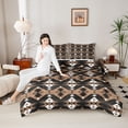 thumbnail image 4 of Manfei Southwestern Aztec 3 Pieces Queen Comforter Set for Female Men,Bohemian Theme Ultra Soft Bedding Sets,Tribal Aztec Bedding Comforter Set,Lightweight Room Decor,Reversible, 4 of 8