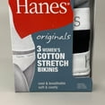 thumbnail image 4 of Women's Hanes 45UOBK Cotton Blend Bikini Panty - 3 Pack (Heather/Stripe/Black 2X), 4 of 10