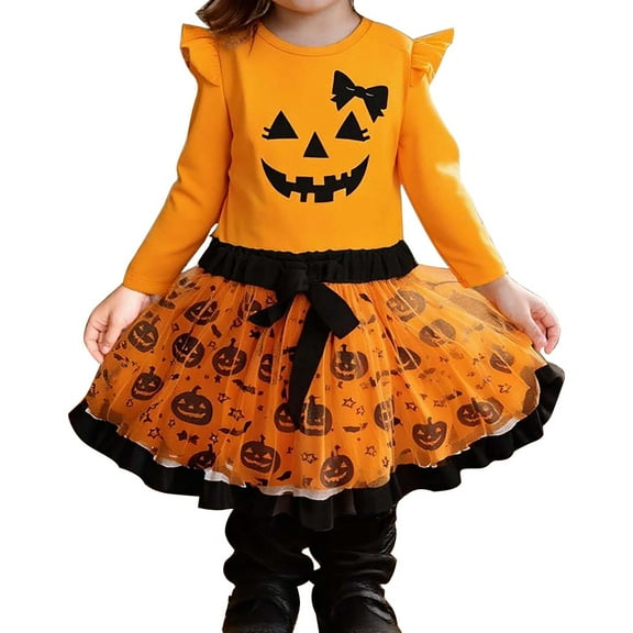 RIJOPUTY Bat Onesie Halloween Outfits for Toddler Boys Big Sis Little Sis Matching Outfits Clothes for Girls 9-10 6x Girls Clothes Toddler Clothes 2t, Orange 12-18 months