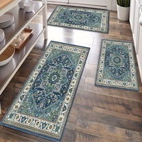 Kitchen Rugs Sets of 3 Non Slip Washable Kitchen Mats for Floor, Waterproof Kitchen Runner Rug, Floor Mat Carpet for Entryway, Laundry, Sink, Hallway, Bathroom