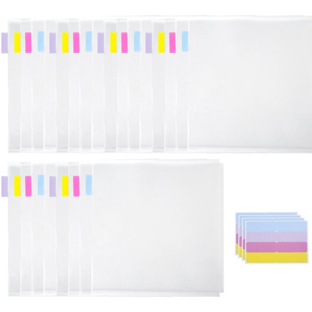 CUITING 24Pcs Scrapbook Paper Organizer with 56 Label Stickers Lightweight Portable Scrapbook Organizer Box Dust-Proof Clear Scrapbook Paper Holder 12x12 inch