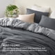 thumbnail image 3 of Juego de edredón Bedsure, tamaño king, reversible, gris, 3 piezas, 3 of 7