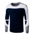 thumbnail image 2 of Afdoent Mens Long Sleeve T-Shirt Casual Color Block Crew Neck T Shirt Fall Daily Leisure Sports T Shirt Streetwear, 2 of 4