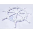 thumbnail image 3 of Nagina International Premium Moon White Hand Crafted Maritime Decor Ship Wheel (12 Inches), 3 of 6
