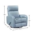 thumbnail image 2 of OakvillePark Bramblecrest Leather Match Swivel Glider Reclining Chair, Blue, 2 of 14