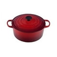 thumbnail image 3 of Le Creuset LS2501-26-67 5.5 qt Cast Iron Signature Enameled Round French-Dutch Oven, Cherry, 3 of 3