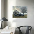 thumbnail image 4 of Nawypu Farmhouse Old Truck Canvas Wall Art, Old Barn Pictures Wall Art, Country Vintage Pickup Truck Canvas Prints, Blue Truck With White Petunias Art Prints for Country Farmhouse Decor, 4 of 5