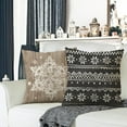 thumbnail image 4 of Boho Winter Snowflake Decorative Throw Pillow Covers 18 x 18 Set of 4, Bohemian Brown Abstract Christmas Tree Porch Patio Outdoor Pillowcase, Farmhouse Rustic Sofa Cushion Case Home Decor, 4 of 6