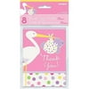 Pink Stork Baby Shower Thank You Notes,