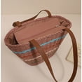 thumbnail image 4 of CoCopeaunts Straw Bag Women Summer Beach Bag Large Straw Tote Bag Handmade Woven Colored Striped Straw Shoulder Bag Handbag, 4 of 5