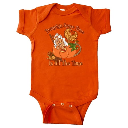 

Inktastic Pumpkin Spice Time is All the Time with Mermaid in Pumpkin Gift Baby Boy or Baby Girl Bodysuit