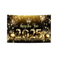 thumbnail image 1 of 2025 New Year Banner Decoration 115x180cm Polyester Fabric Festive Party Background with Metal Rings, 1 of 3