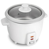 Elite Cuisine ERC350 6 Cup Rice Cooker with Glass Lid