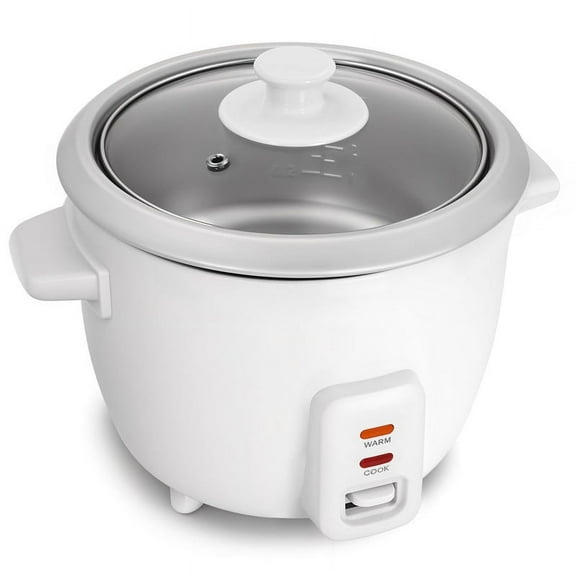 Elite Cuisine ERC350 6 Cup Rice Cooker with Glass Lid