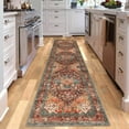 thumbnail image 5 of 2'x8' Runner Rugs, Yamaziot Washable Brown Rug Runner with Rubber Backing, Non Slip Vintage Carpet Floor Mat Accent Rug for Hallway Bedroom Kitchen Laundry, 5 of 10