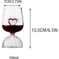 thumbnail image 5 of 12oz Crystal Red Wine Glasses set of 2 Romantic Heart Shaped Wine Glasses Creative Cocktail Drinking Glasses Unique Wine Goblet Clear Glass Cups for Wedding Valentine Party(350ml), 5 of 13