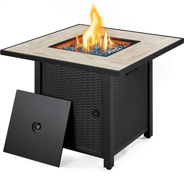 Easyfashion 30 Gas Fire Pit Table With, Affordable Gas Fire Pits