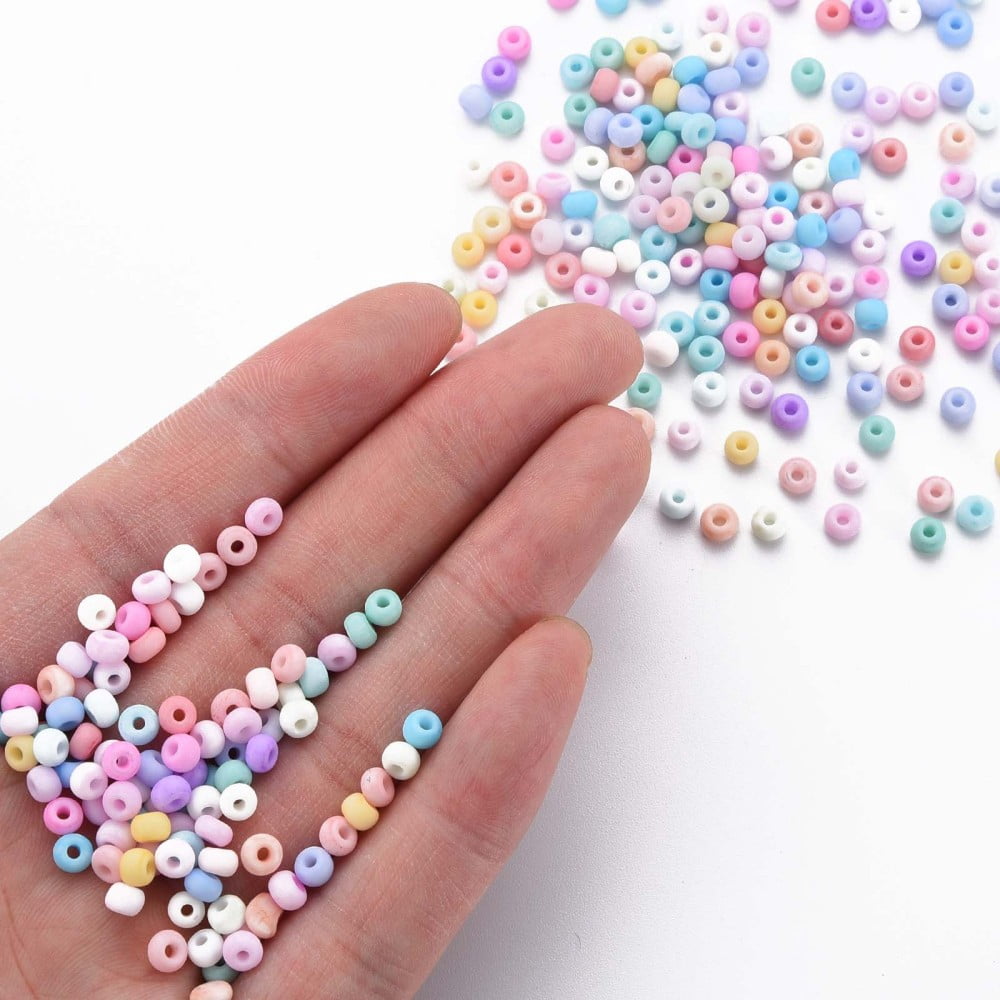 1 bag 6/0 Glass Seed Beads Macaron color Round Hole Round Mixed color 4~4.5x3mm Hole: 1~1.2mm 4500pcs/bag 450g/bag.
