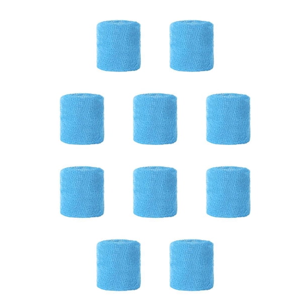 Toystoory Muñequera deportiva que absorbe el sudor muñequera elástica unisex para niños adultos, azul cielo cielo azul 10piezas Toystoory CBP019957