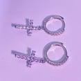 thumbnail image 6 of 14K Gold Plated Drop Dangle Cross Hoop Earrings for Women,Small Hoops Cross Earrings for Men Hypoallergenic Lightweight, 6 of 7