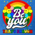 thumbnail image 3 of CafePress - Be You Pride Lgbtq Gay Lgbt Ally Rainbow Retro Vi Men's Football T Shirt - Mens Football Shirt, 3 of 4