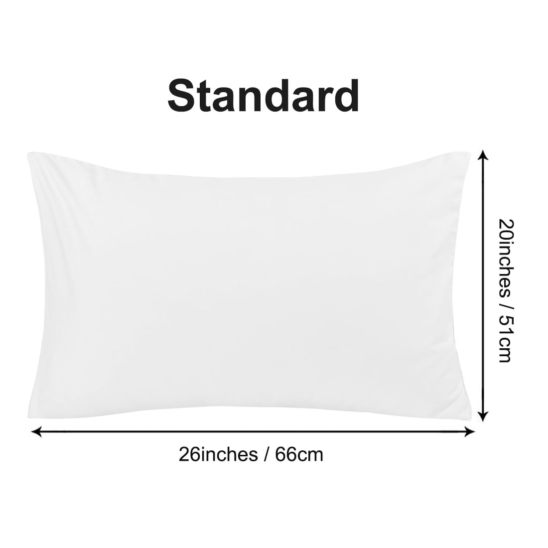 Unique Bargains 4-Pack Solid Microfiber Pillowcases White Standard(20"x26")