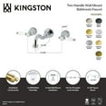 thumbnail image 4 of Kingston Brass KS3120BPL Bel-Air Double-Handle 3-Hole Wall Mount Bathroom Faucet in Matte Black, 4 of 5